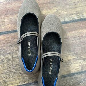 Rothy's Taupe Mary Jane Flats